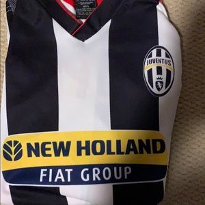 Juventus and Real Madrid soccer jerseys